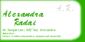 alexandra radai business card